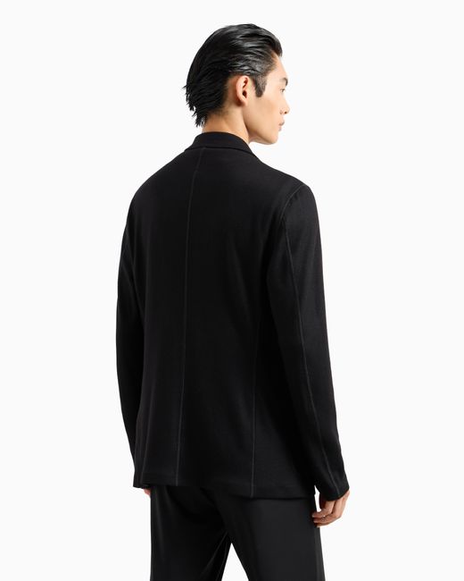 Veste Croisée Icon En Interlock De Cachemire Foulé Giorgio Armani pour homme en coloris Black
