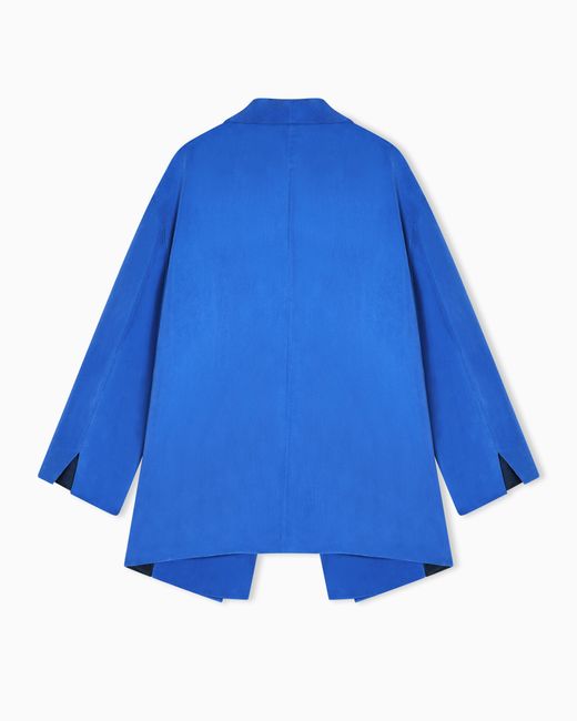 Giorgio Armani Blue Washed Silk Single-Breasted Jacket