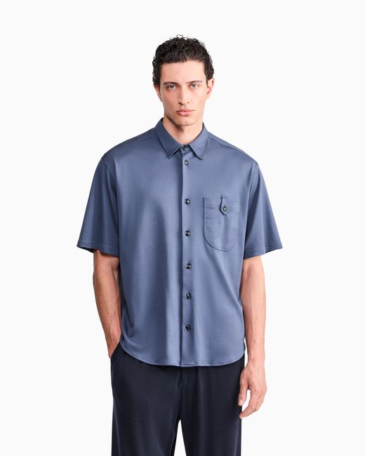 Giorgio Armani Blue Shirt Oversized for men