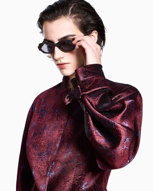 Giorgio Armani Purple Blazer Slim-Fit Cropped