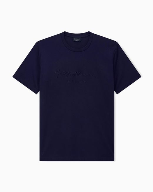 Giorgio Armani Blue Regular Fit T-Shirt for men