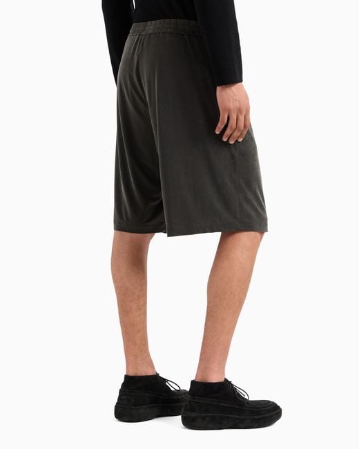 Giorgio Armani Gray Stretch Cupro Bermuda Shorts for men