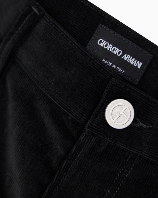 Giorgio Armani Blue Five-Pocket Corduroy Trousers for men