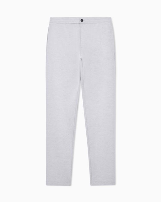 Giorgio Armani Gray Cotton Double-Jersey Trousers for men