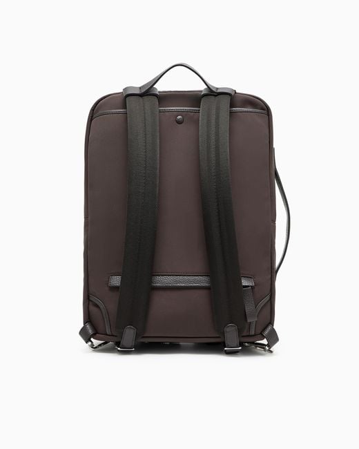 Giorgio Armani Asv Nylon And Pebbled-Leather Backpack in