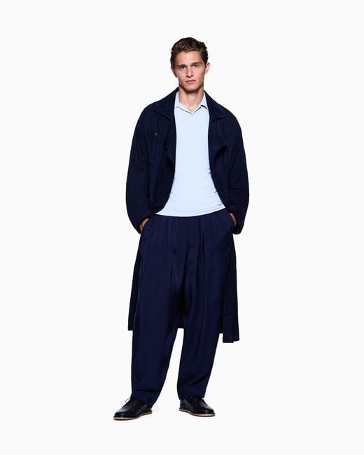 Giorgio Armani Blue Stretch Polo for men