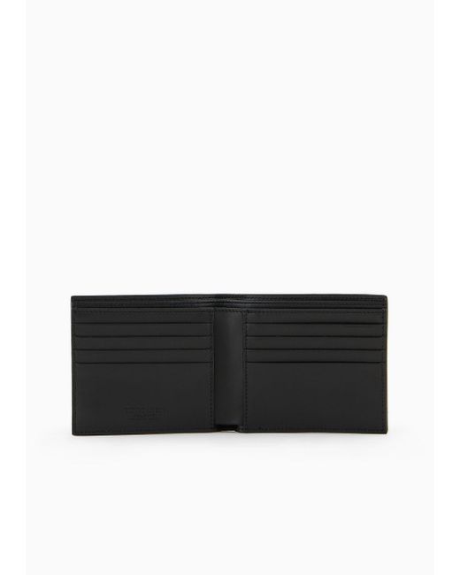 Giorgio Armani White Bifold Wallet In Embossed Leather for men