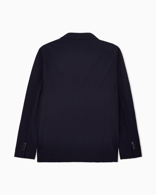 Giorgio Armani Blue Upton Line Single-Breasted Jacket for men