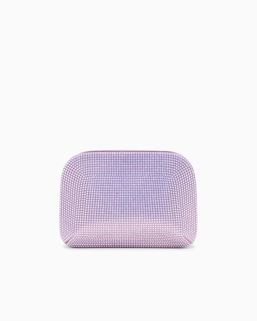 Giorgio Armani Purple La Prima Satin And Opal Rhinestone Clutch Bag