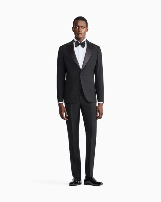 Giorgio Armani White Cotton Tuxedo Shirt for men