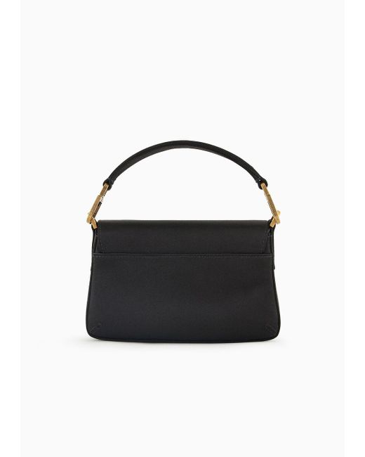 Giorgio Armani Black Mini Satin La Prima Baguette Bag