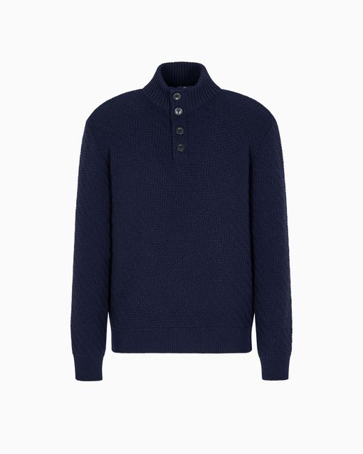 Maglia A Collo Alto di Giorgio Armani in Blue da Uomo