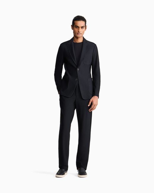 Giorgio Armani Black Flat Front Trousers for men