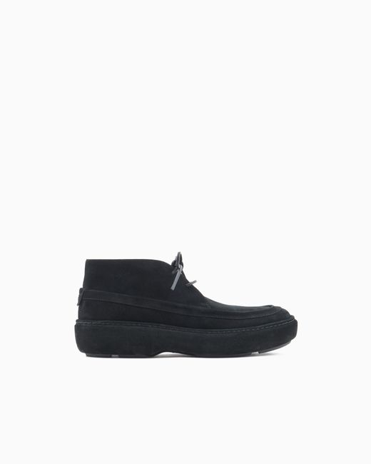 Giorgio Armani Desert Boots Aus Veloursleder in White für Herren