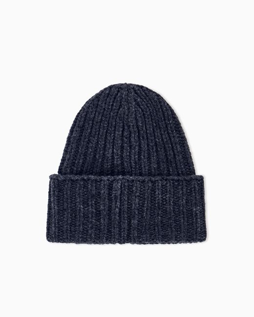 Giorgio Armani Blue Beanie Hat for men
