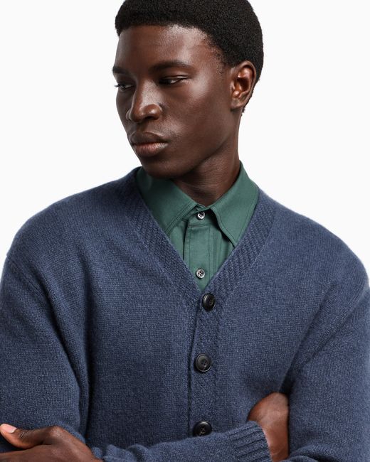 Cardigan di Giorgio Armani in Blue da Uomo