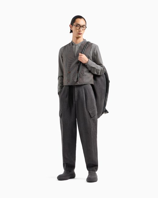Camicia Regular Fit di Giorgio Armani in Gray da Uomo