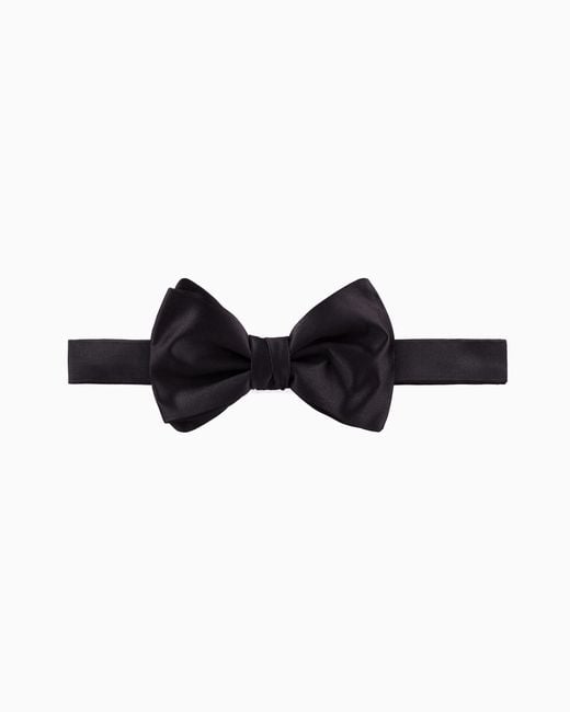 Giorgio Armani Gebundene Fliege Aus Reiner Seide in Black für Herren