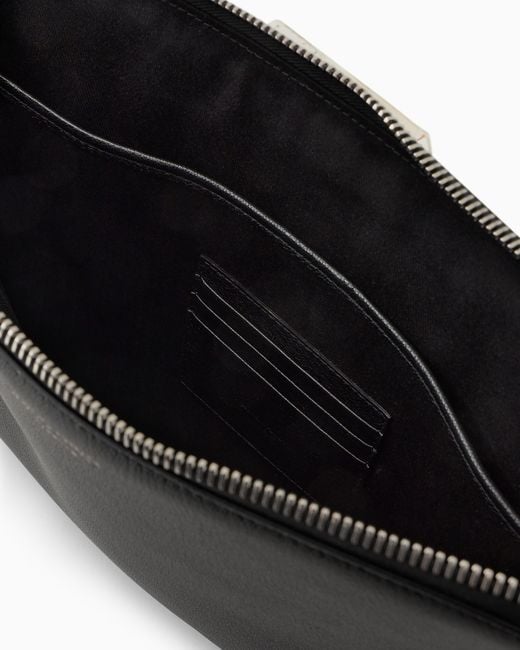 Giorgio Armani Black Leather Document Holder for men