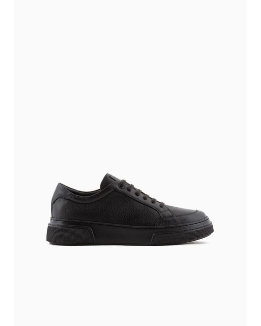 Giorgio Armani Black Deerskin Sneakers for men