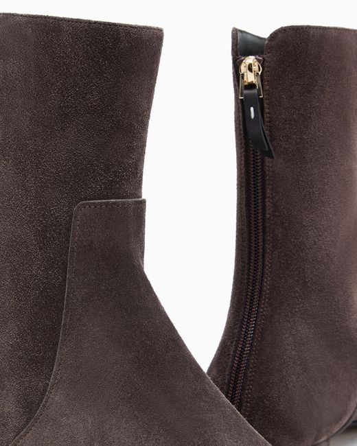Giorgio Armani Brown Suede Ankle Boots
