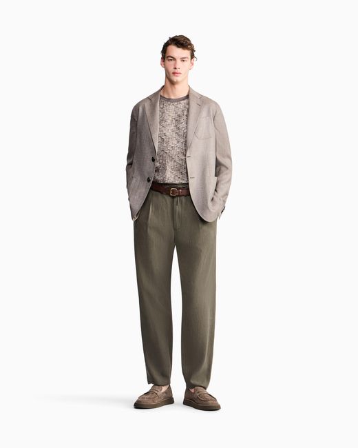 Giorgio Armani Gray Upton Line Single-Breasted Jacket for men