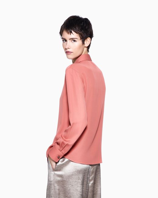 Giorgio Armani Pink Triple Silk Georgette Shirt