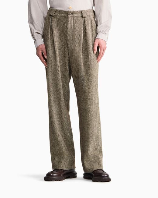 Giorgio Armani Green Armani/Archivio Fw1990 Single-Pleat Trousers for men