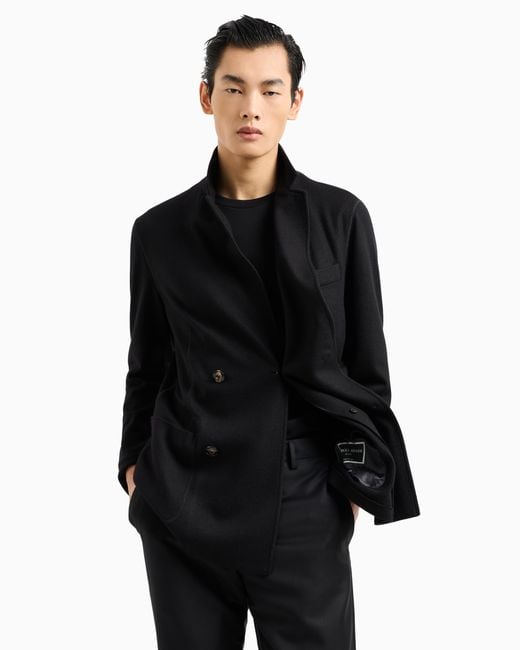 Giorgio Armani Icon Double-Breasted Jacket in Black for Men | Lyst UK