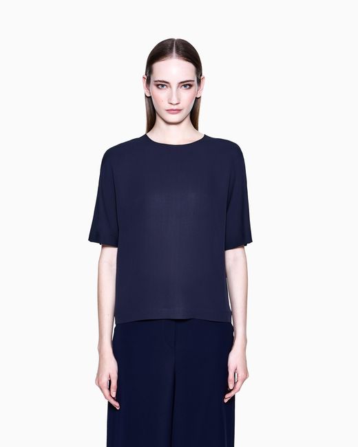 Giorgio Armani Blue Georgette Blouse