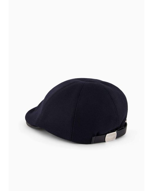 Giorgio Armani Blue Wool-blend Flat Cap for men