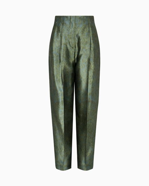 Giorgio Armani Green Single-Pleat Trousers