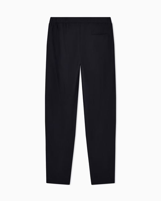 Giorgio Armani Blue Technical Waffle Flat-Front Trousers for men