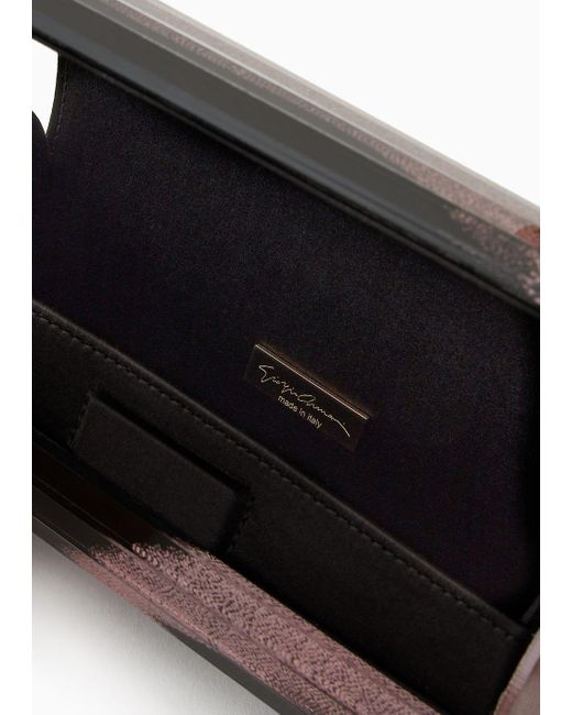 Giorgio Armani Black Rigid Clutch Bag With A Gradient Print