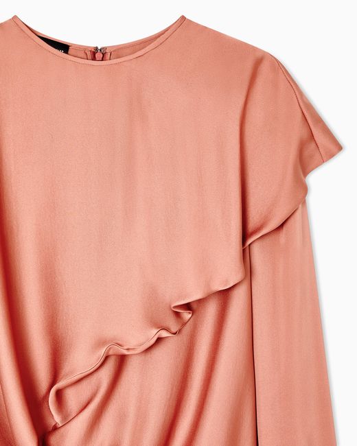 Giorgio Armani Pink Draped Silk Charmeuse Blouse