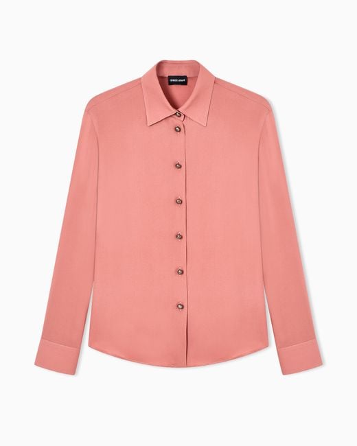 Giorgio Armani Pink Triple Silk Georgette Shirt