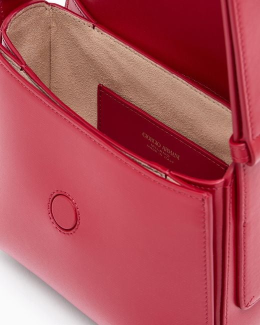 Giorgio Armani Red Palmellato-Leather La Prima Bag