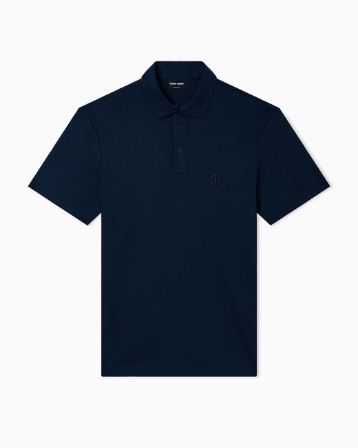 Giorgio Armani Blue Interlock Polo for men
