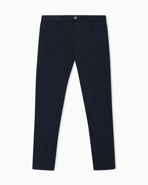Giorgio Armani Black Stretch-Cotton, Five-Pocket Trousers for men