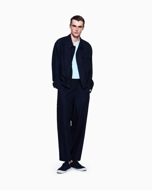 Giorgio Armani Blue Stretch Polo for men