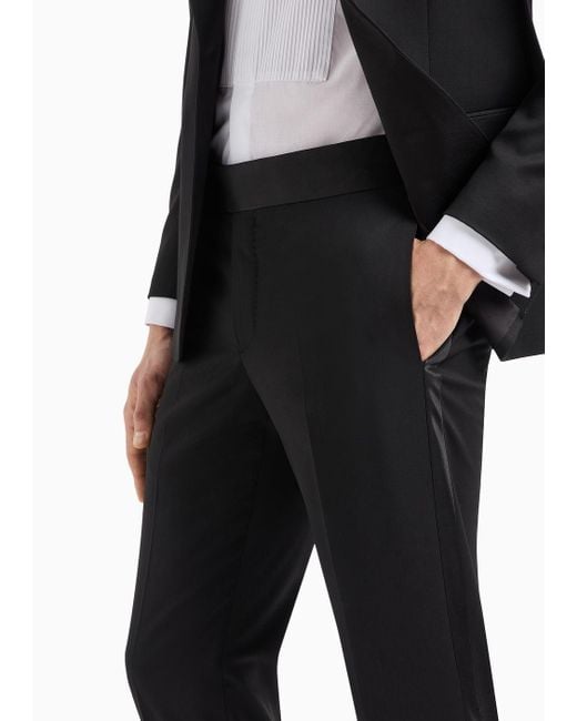 Giorgio Armani Black Single-breasted Soft Line Tuxedo In Virgin Wool for men