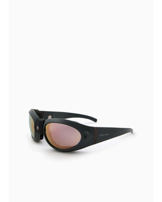 Giorgio Armani Ovale Sonnenbrille in White für Herren