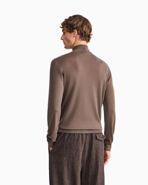 Giorgio Armani Brown Slim-Fit Sweater for men