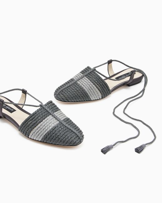 Giorgio Armani White Satin Ballerinas With Passementerie Trim