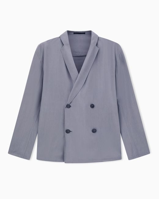Giorgio Armani Blue Double-Breasted Jacket for men