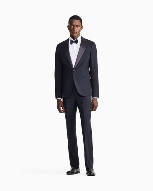 Giorgio Armani White Cotton Tuxedo Shirt With Pleated Detail for men