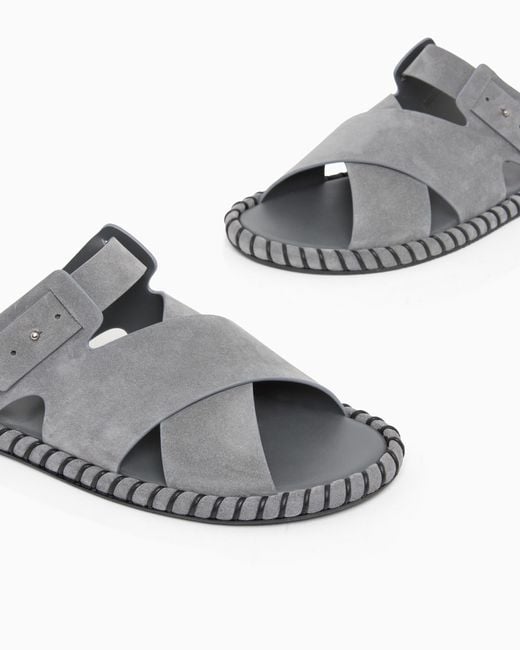 Giorgio Armani White Suede Sandals for men