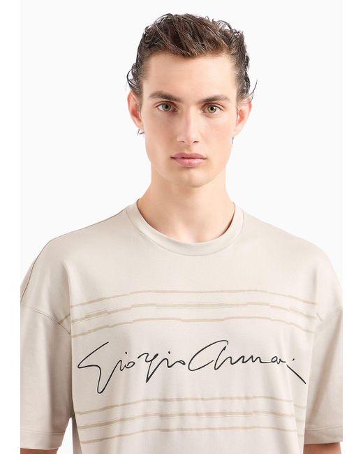Camiseta De Cuello Redondo En Punto De Algodón Orgánico Asv Giorgio Armani de hombre de color White