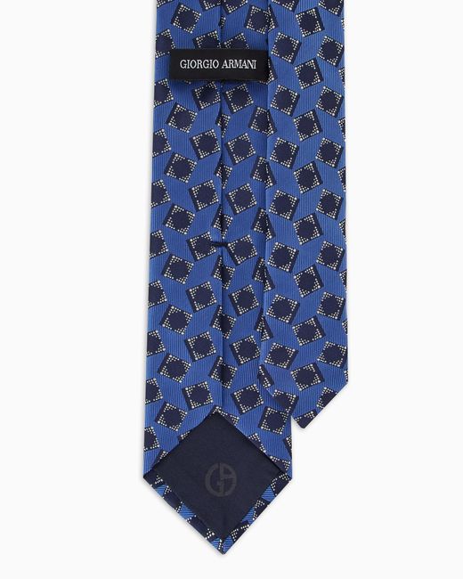 Giorgio Armani Blue Jacquard Silk Tie for men
