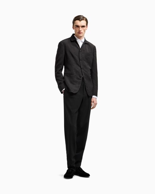 Pantaloni A Una Pince di Giorgio Armani in Black da Uomo